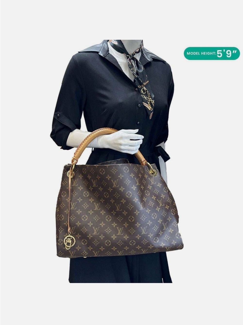 LOUIS VUITTON Artsy MM Monogram Canvas Hobo Shoulder Bag Brown - Picture 9 of 9